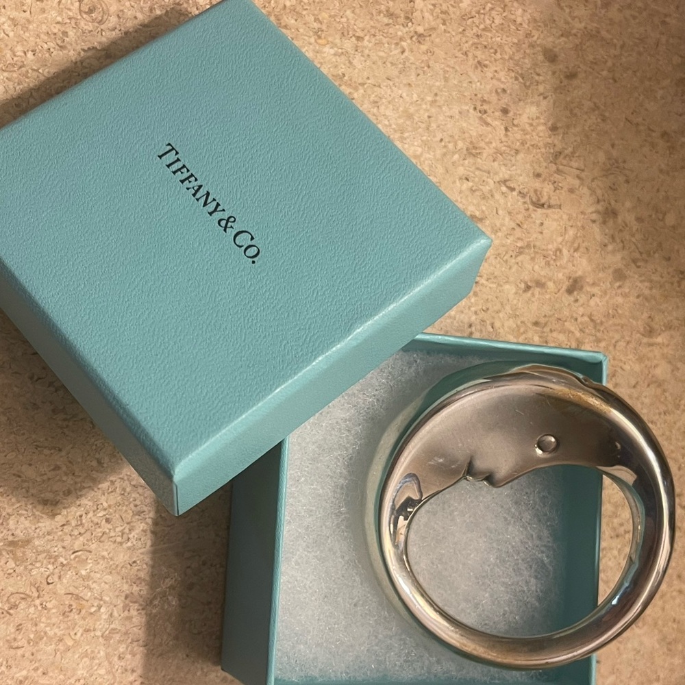 Tiffany & Co Man in the Moon sterling silver baby rattle